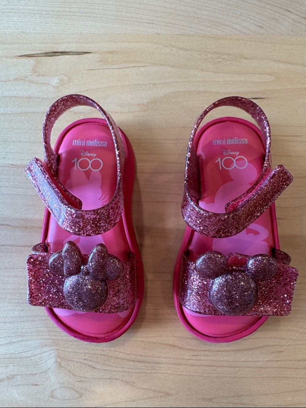 Mini Melissa x Disney Pink Sparkle Mickey Mouse Jelly Sandal in Toddler size 8 💖 - Picture 2 of 6